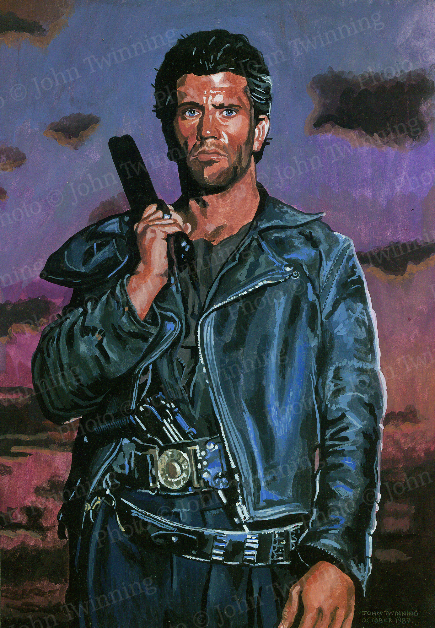 ‘Mel Gibson As Mad Max’ – art print from a watercolour painting by derbyshire portrait artist john twinning