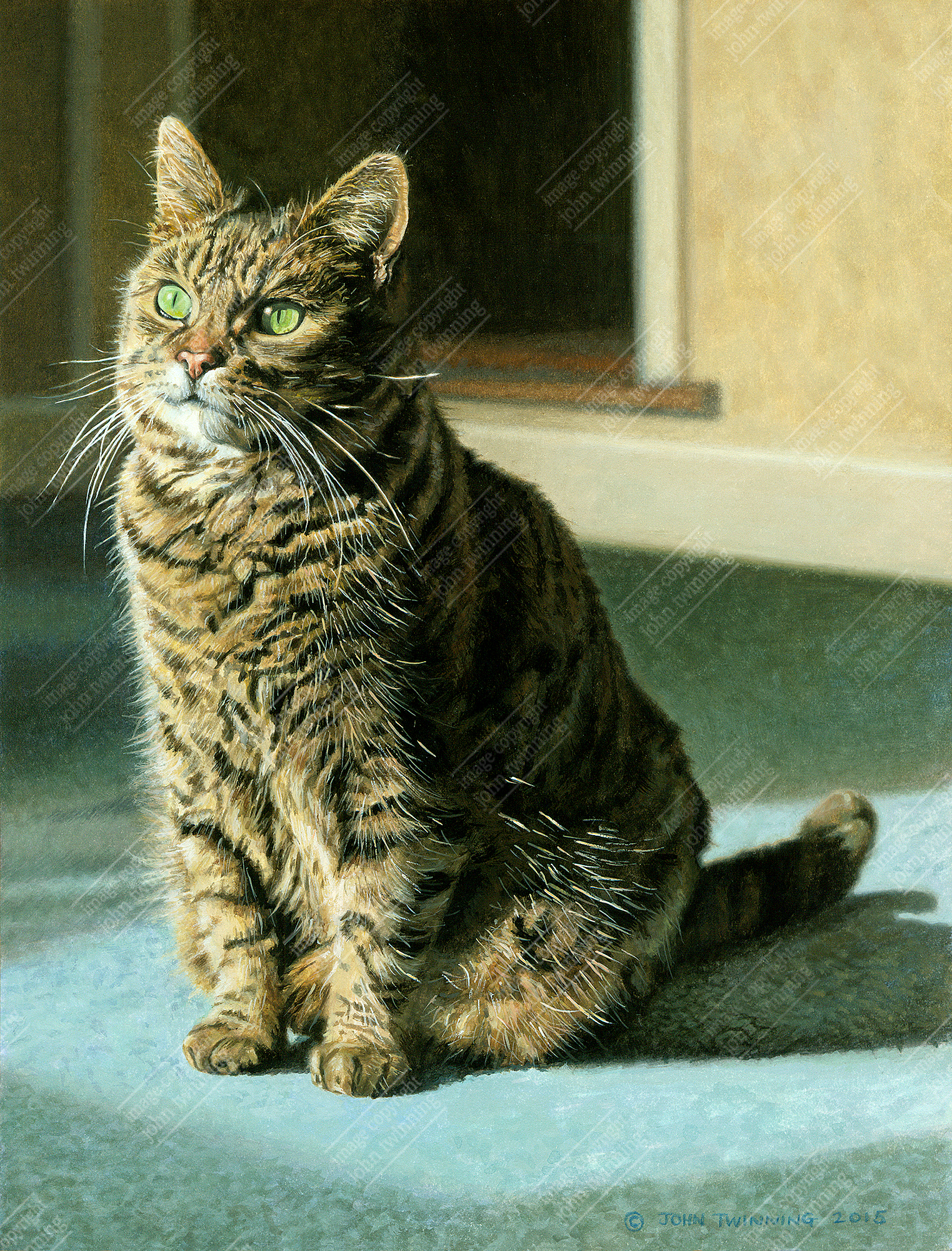 ‘Tabatha Study III’ – art print from a pet portrait watercolour painting of a tabby cat