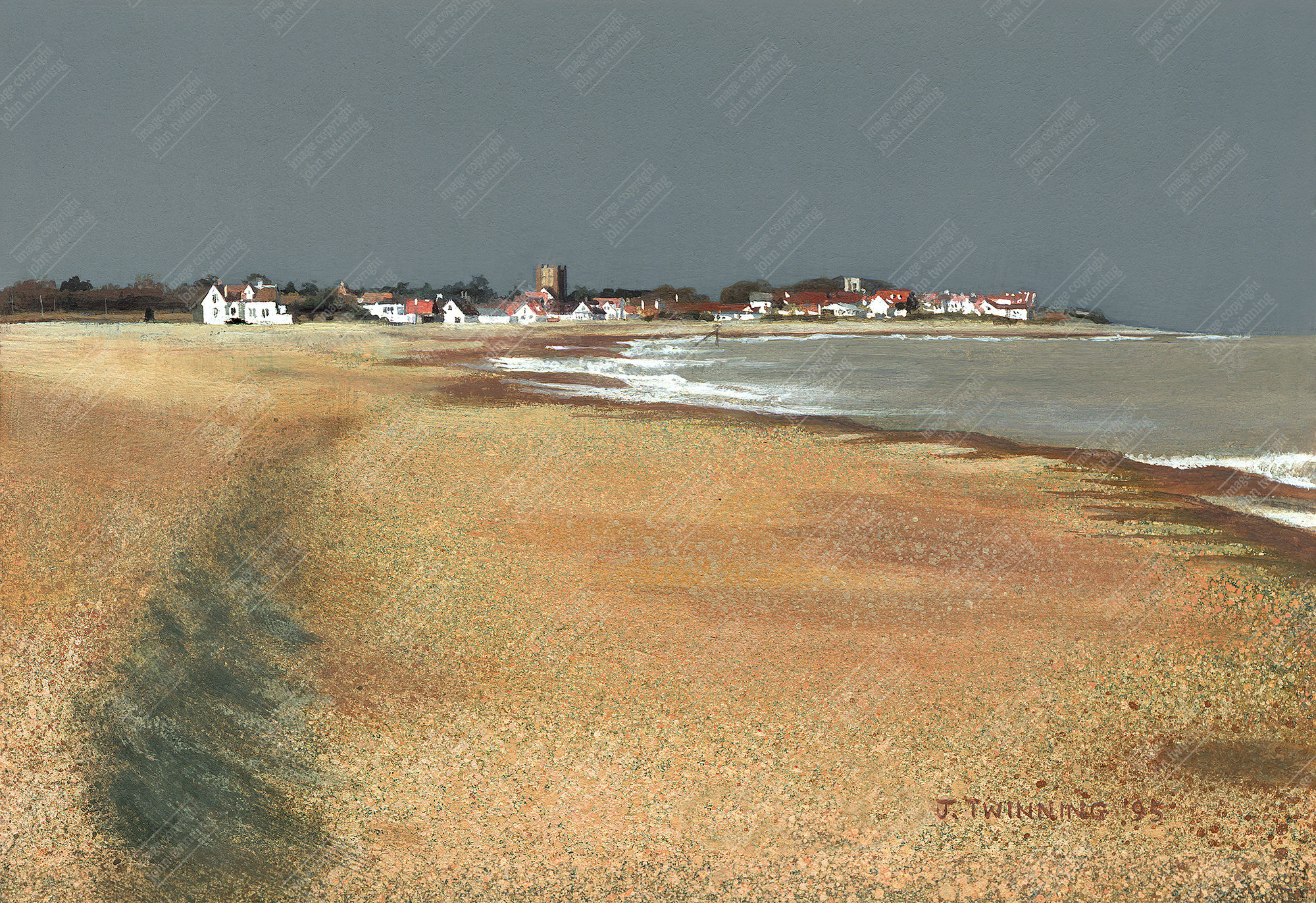 'Towards Thorpeness, Passing Storm' - marine/maritime art print from a coastal seascape painting